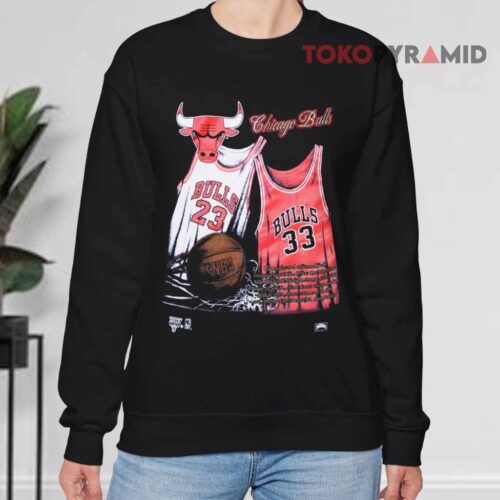 Vintage 90s Nutmeg Chicago Bulls Jordan & Pippen Black Sweatshirt