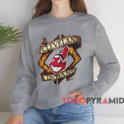Vintage 90s Nutmeg Cleveland Indians Graphic Shirt Grey Sweatshirt