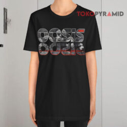 Vintage 90s Oasis Band Big Logo Black T shirt