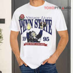 Vintage 90s Penn State Nittany Lions 1995 Rose Bowl Champions Ncaa College Football White T shirt