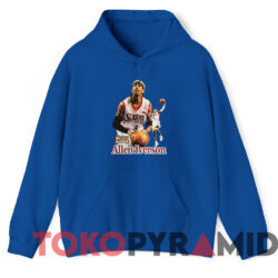 Vintage 90s Philadelphia Allen Iverson 76ers T-Shirt 2 Vintage 90s Philadelphia Allen Iverson 76ers T shirt Blue Hoodie