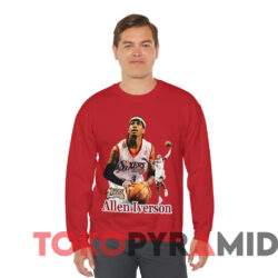 Vintage 90s Philadelphia Allen Iverson 76ers T-Shirt 3 Vintage 90s Philadelphia Allen Iverson 76ers T shirt Red Sweatshirt