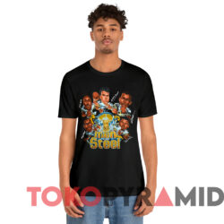 Vintage 90s Pittsburgh Steelers Men Of Steel Caricature T shirt Black T shirt