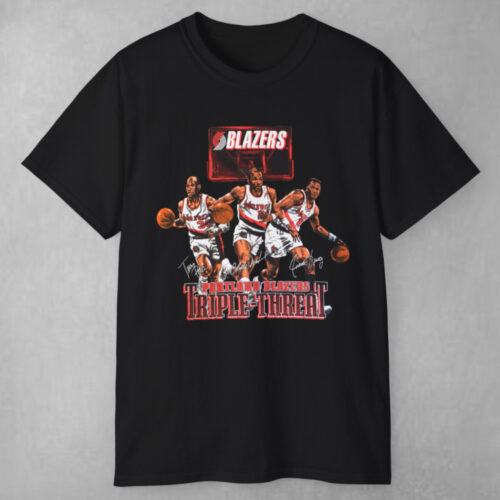 Vintage 90s Portland Trail Blazers Triple Threat T shirt