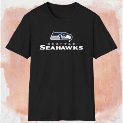 Vintage 90s Seattle Seahawks Logo Shirt Black T shirt