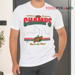 Vintage 90’s Seattle Supersonics 1996 Nba Finals White T shirt