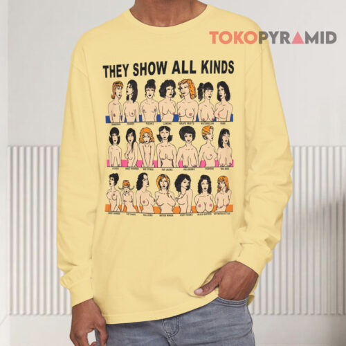 Vintage 90s They Show All Kinds Of Boobs Sexual Joke Long sleeved Vintage 90s They Show All Kinds Of Boobs Sexual Joke Long sleeved
