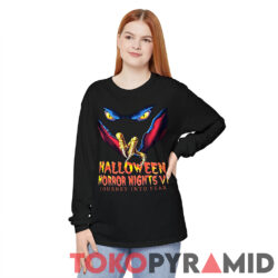 Vintage 90s Universal Studios Halloween Horror Nights Vi Journey Into Fear Shirt Long Sleeve