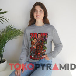 Vintage 95 96 Chicago Bulls 70 Wins Caricature T shirt Grey Sweatshirt