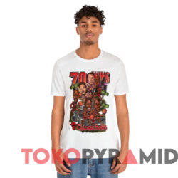 Vintage 95 96 Chicago Bulls 70 Wins Caricature T shirt White T shirt