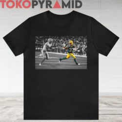 Vintage Aaron Jones Byron Jones Funny Picture Aaron Jones Green Bay Packers Waving Goodbye to Dallas Cowboys Byron Jones Rare Black Tee