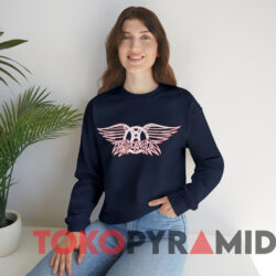 Vintage Aerosmith Wing Logo T-Shirt 3 Vintage Aerosmith Wing Logo T shirt Navy Sweatshirt