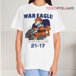 Vintage Alabama Vs Auburn 1986 Iron Bowl War Eagle White T shirt