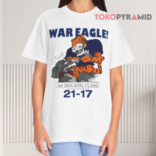 Vintage Alabama Vs Auburn 1986 Iron Bowl War Eagle White T shirt Vintage Alabama Vs Auburn 1986 Iron Bowl War Eagle White T shirt