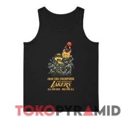 Vintage All For One-One For All Lakers 2020 Rare NBA Champions Tee 4 Vintage All For One One For All Lakers 2020 NBA Champions Tee Black Tank Top
