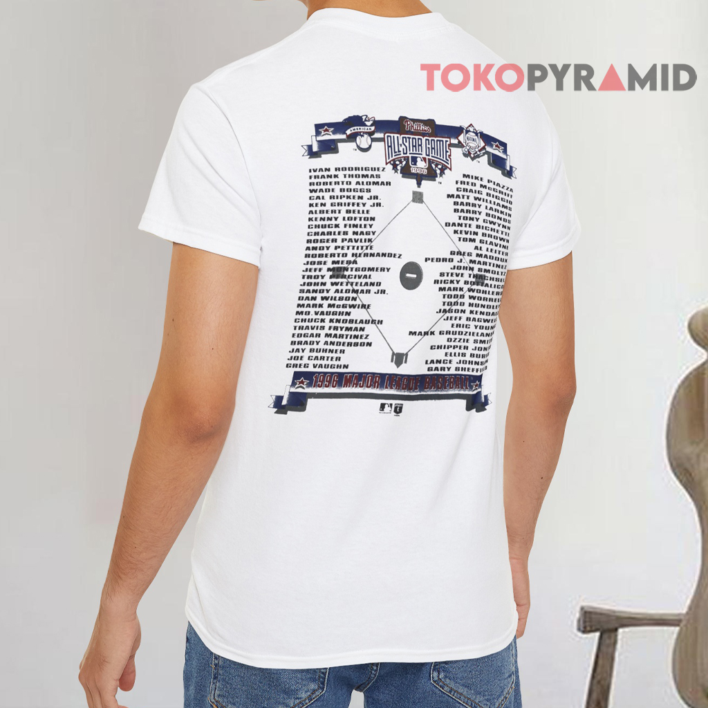 Vintage All Star Game 1996 MLB Caricature Shirt Back Vintage All Star Game 1996 MLB Caricature Shirt Back