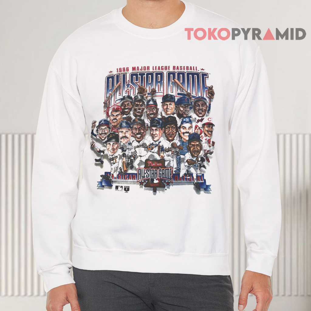 Vintage All Star Game 1996 MLB Caricature Sweatshirt Front Vintage All Star Game 1996 MLB Caricature Sweatshirt Front