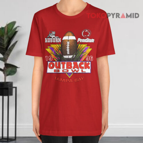 Vintage Auburn Vs Penn State Outback Bowl Tampa Bay 1996 Red T shirt Vintage Auburn Vs Penn State Outback Bowl Tampa Bay 1996 Red T shirt