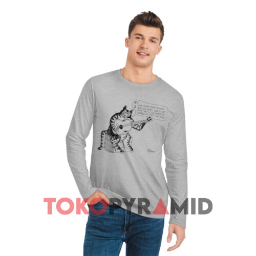 Vintage B Kliban Cat Crazy Guitar Sing A Song Grey Long sleeved Vintage B Kliban Cat Crazy Guitar Sing A Song Grey Long sleeved
