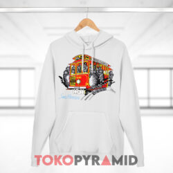 Vintage B Kliban Cats Cable Car San Francisco White Hoodie