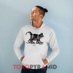 Vintage B Kliban Fat Cat Crazy Sneakers White Hoodie