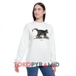 Vintage B Kliban Fat Cat Crazy Sneakers White Sweatshirt