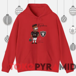Vintage Bart Simpson Bart Goes Raiders T-shirt 3 Vintage Bart Simpson Bart Goes Raiders T shirt Red Hoodie