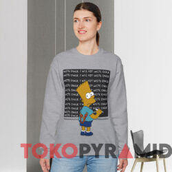 Vintage Bart Simpson I Will Not Waste Chalk T-shirt 2 Vintage Bart Simpson I Will Not Waste Chalk T shirt Grey Sweatshirt