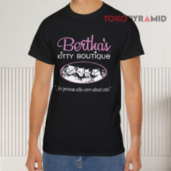 Vintage Bertha's Kitty Boutique Shirt For People Who Care About Cat Black T shirt