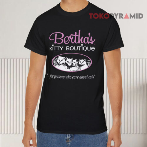 Vintage Bertha's Kitty Boutique Shirt For People Who Care About Cat Black T shirt