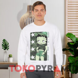 Vintage Betty Boop Camo T-shirt 2 Vintage Betty Boop Camo T shirt White Sweatshirt