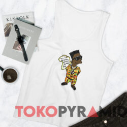 Vintage Black Bart Simpson Africa Single Stitch T shirt White TankTop