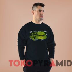 Vintage Blood Inside Me Grinch Six Feet People Sweater Man Black Sweater