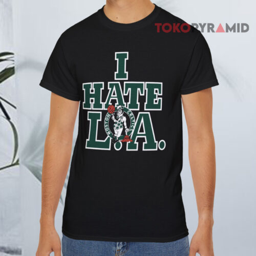 Vintage Boston Celtics I Hate L a Black T shirt
