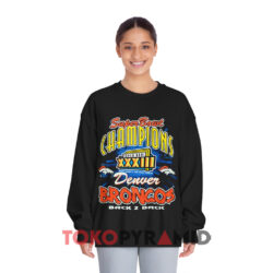 Vintage Broncos Back 2 Back Champs Bowl Black Sweatshirt