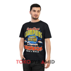 Vintage Broncos Back 2 Back Champs Bowl Black T shirt