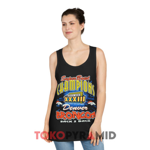 Vintage Broncos Back 2 Back Champs Bowl Black Tank Top Vintage Broncos Back 2 Back Champs Bowl Black Tank Top