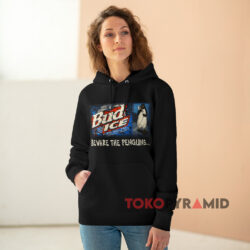 Vintage Bud Ice Beware The Penguin Budweiser Beer Black Hoodie