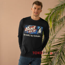 Vintage Bud Ice Beware The Penguin Budweiser Beer Shirt 4 Vintage Bud Ice Beware The Penguin Budweiser Beer Black Long sleeved