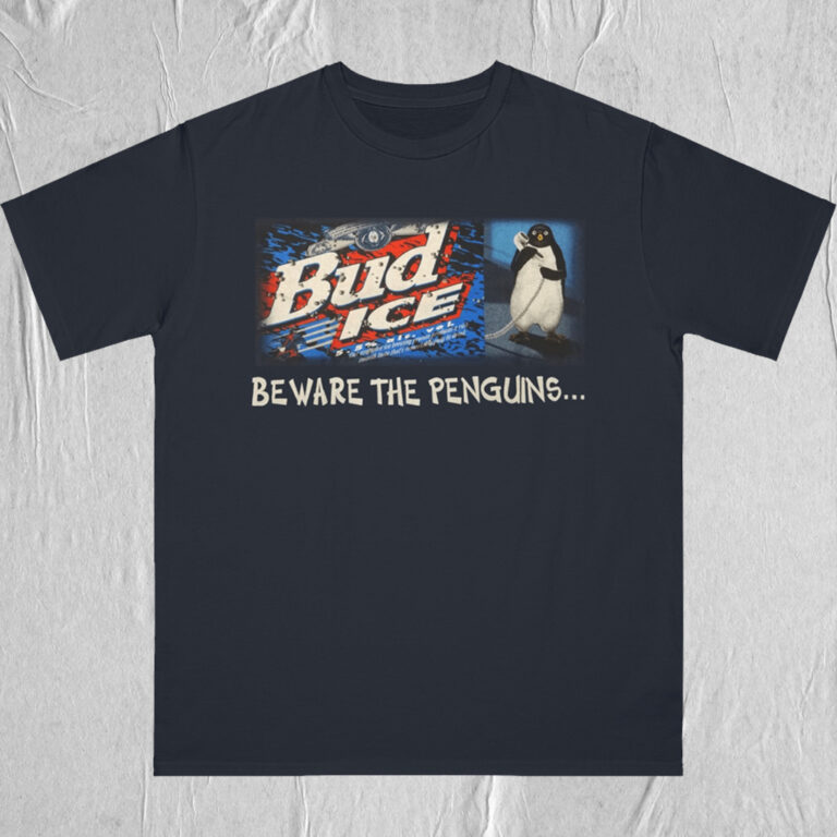 Vintage Bud Ice Beware The Penguin Budweiser Beer Shirt - TokoPyramid