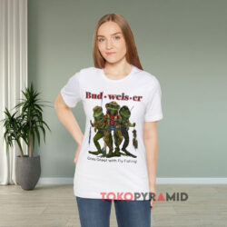 Vintage Budweiser Frogs Fly Fishing Shirt 1 Vintage Budweiser Frogs Fly Fishing White T shirt