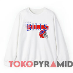 Vintage Buffalo Bills Helmet Nfl Football Sweatshirt White Sweatshirt