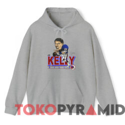 Vintage Buffalo Bills Jim Kelly Caricature T-shirt 3 Vintage Buffalo Bills Jim Kelly Caricature T shirt Grey Hoodie