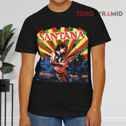 Vintage Carlos Santana 1987 Freedom Band Black T shirt