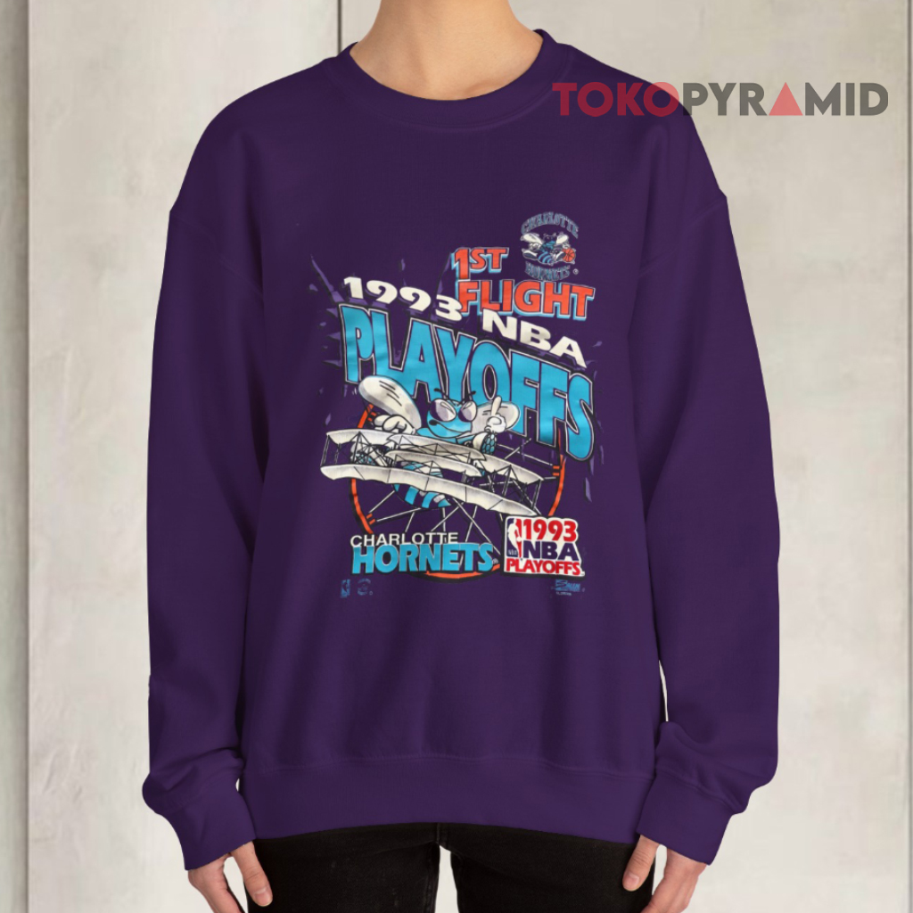 Vintage Charlotte Hornets 1993 Nba Playoffs purple Sweatshirt Vintage Charlotte Hornets 1993 Nba Playoffs purple Sweatshirt