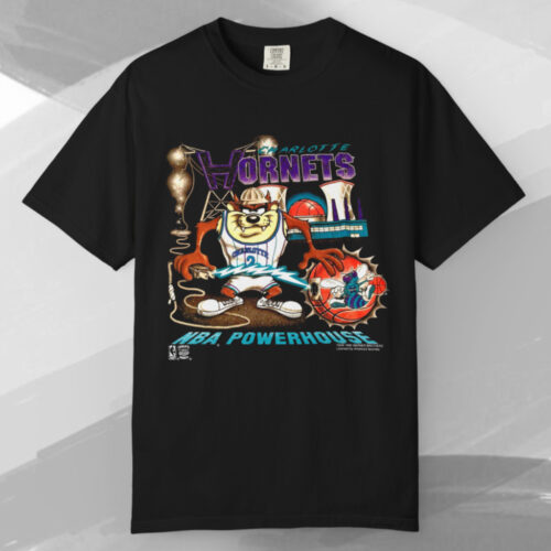 Vintage Charlotte Hornets Nba Taz Powerhouse T shirt Vintage Charlotte Hornets Nba Taz Powerhouse T shirt