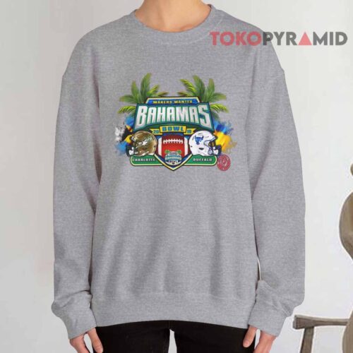 Vintage Charlotte Vs Buffalo Bahamas Bowl 2019 Grey Sweatshirt