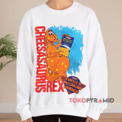 Vintage Cheesasaurus Rex Kraft Mac & Cheese Shirt 3 Vintage Cheesasaurus Rex Kraft Mac & Cheese White Sweatshirt