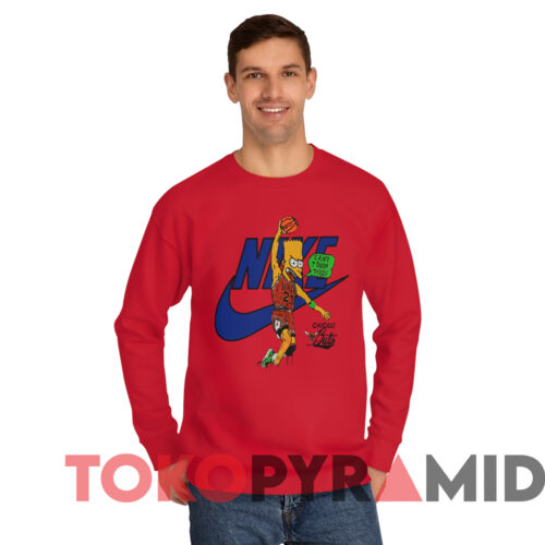 Vintage Chicago Bulls Bart Simpson Michael Jordan T shirt Red Sweatshirt