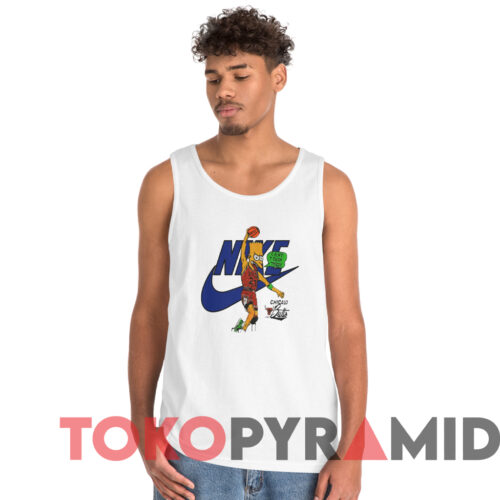 Vintage Chicago Bulls Bart Simpson Michael Jordan T shirt White TankTop